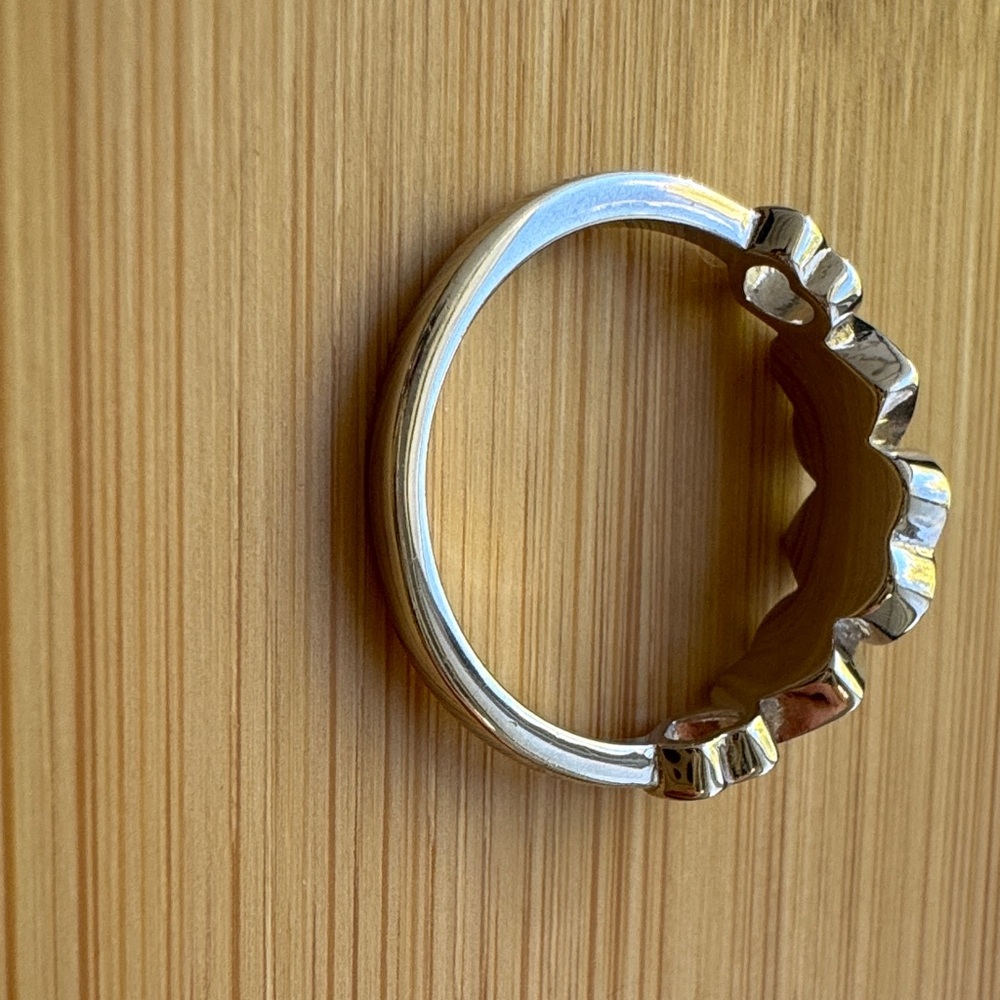 Silver Heart Opal Ring size 7 - Picture 3 of 7